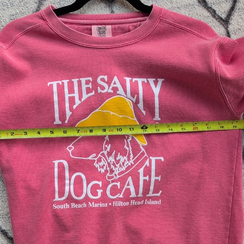 The Salty Dog Cafe Sweatshirt Crew Neck Size Small Stonewash Watermelon Pink - Picture 4 of 6